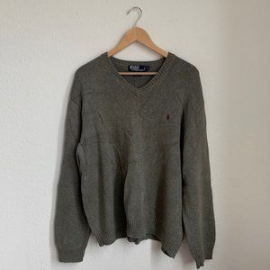 VINTAGE ralph lauren | 90s army green sweater
